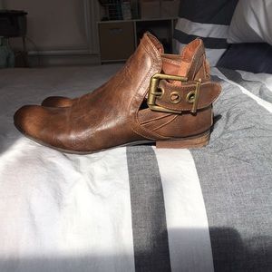 Leather ankle booties